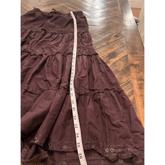 Y2K Fairy Tiered Cottage Core Skirt Women Floral Grunge Gypsy Chocolate Brown - Picture 4 of 7